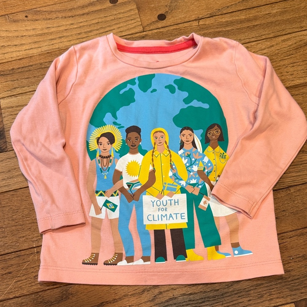 Youth for Climate Pink Long Sleeve Shirt
